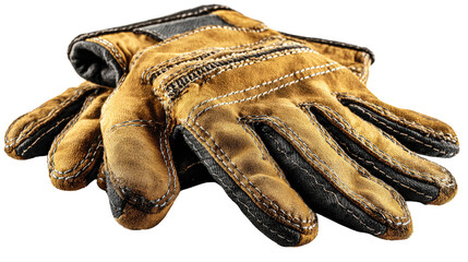 Obraz premium Pair of coated nylon gloves with detailed stitching background isolated on a Transparent background, PNG file.