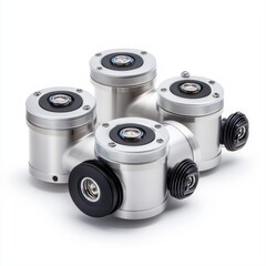 Silver Metal Components with Lenses for Technology and Engineering Projects