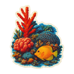 Obraz na płótnie Canvas PNG Vibrant coral reef illustration