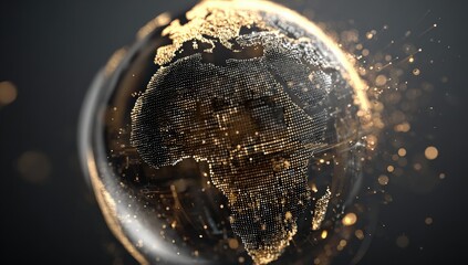 Abstract 3D globe, digital art