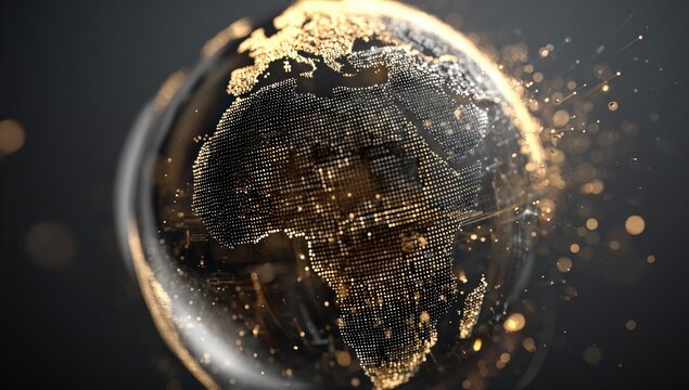 Abstract 3D globe, digital art