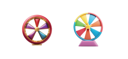 Colorful prize wheels for game night and fun activities