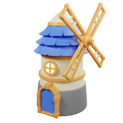 farming windmill loader icon - 3d render