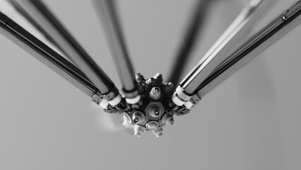 Nano Tech Spider Robot Nano Spider Mechanical Spider Radial Design Futuristic Spider 3d illustration