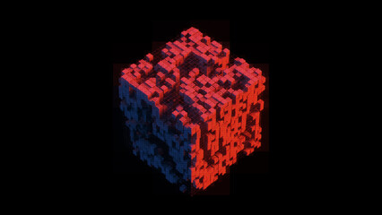 Nano Tech Cube Structure Nano Cube Cubic Design 3d Cubes Geometric Cube 3d illustration