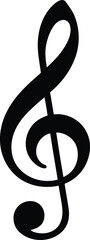 Elegant Black Treble Clef Symbol a Timeless Emblem of Musical Notation Composition and Appreciation Representing the Essence of Melody Harmony and Artistic Expression