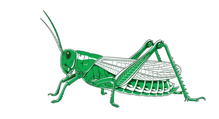 Close-up of a Green Grasshopper.