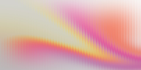 A soft, blurred gradient of pastel colors, including pink, yellow, and orange, flows across a textured background with vertical lines, creating a dreamy and abstract visual effect