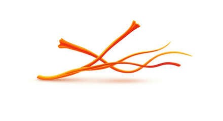 Delicate Saffron Threads Spice Isolated on White Background.
