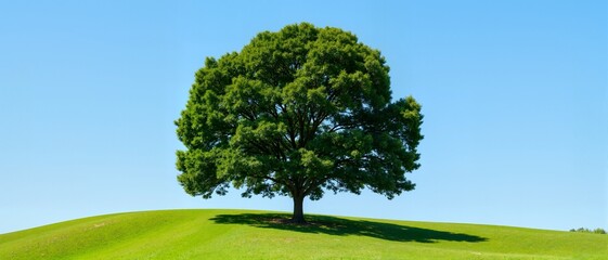green tree on a hill
