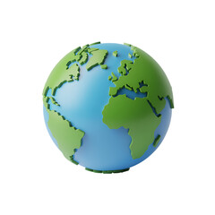 Fototapeta premium Cartoon world globe floating on black background