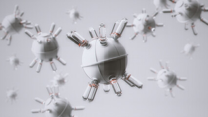 Nano Tech Nano Robot Futuristic Robot Spherical Robot Multi Legged Robot 3d illustration