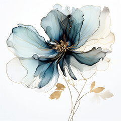 Abstract delicate flower, botanical floral background