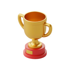 Golden trophy award for achievement success concept