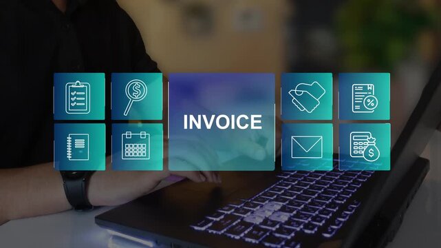 E-invoice and online digital statements concept, invoice document	