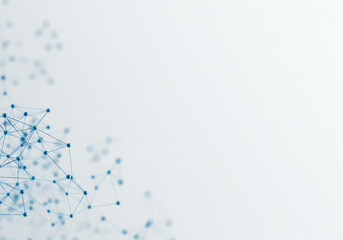 A clean, minimalist background with a blue plexus network of connected dots in the corner. Perfect for technology, science, or business slides.

