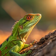 Small Green Iguana Closeup