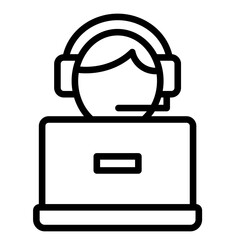Tech Support Headset  Icon Element For Design