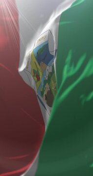 Jinotega Flag, Nicaragua. Loop. 4K Vertical