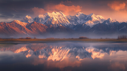 Obraz premium Mountain Lake Sunrise