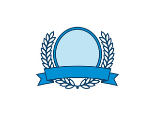 Elegant Blue Laurel Wreath with Banner Vector Illustration for Awards and Recognition Design with Blank Space for Custom Text or Logos Ideal for Invitations