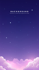 Fototapeta premium Vertical night starry background illustration