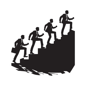 businessmen climbing stairs silhouette clip art preview