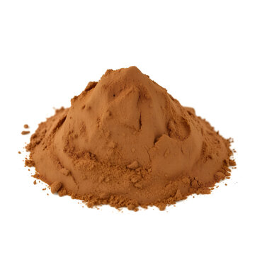 Fototapeta Clay soil shaped in mound form on white background captured with zoom lens 135mm, soft lighting accentuating smooth dense texture and compact form