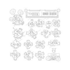 TopDown Restaurant Sketch Seating Plan Tables Food and Outdoor Area