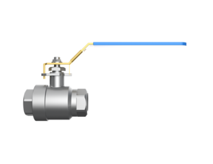 Professional Chrome Ball Valve with Blue Handle. Isolated Essential Fluid Control Utility Device for Piping Systems, Water, Gas, and HVAC. Transparent HD Cutout for Engineering and Design Projects.