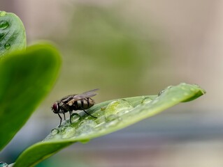 fly on a leaf