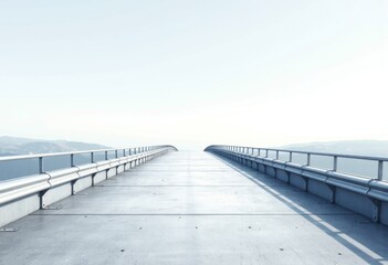 Waste transfer bay with a plain front and guard rail extending into the distance