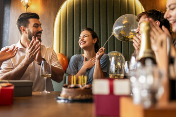 Friends Singing and Celebrating Birthday Together