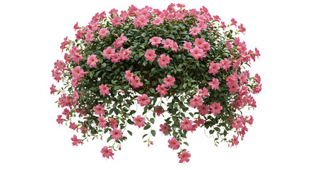 Fototapeta premium Pink flowering bush in bloom, ideal for garden design and floral decoration - Isolated White Background