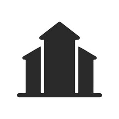 Black arrow growth icon representing business progress and development