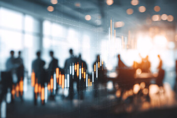 Stock charts and backgrounds of executives' economic and real estate conferences. Ai generate.
