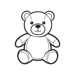 Obraz premium Black and white teddy bear illustration with simple line art