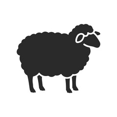 Silhouette of black sheep on white background