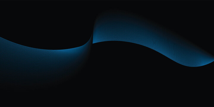 Abstract geometric dark blue wide banner layout design. Dark modern navy blue wide banner background with geometric shapes decration