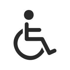 Universal wheelchair accessibility symbol on white background