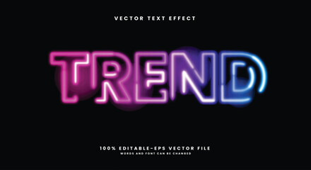 Trend 3d editable text effect template suitable for glowing style