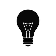 Obraz premium Simple black silhouette of an incandescent light bulb