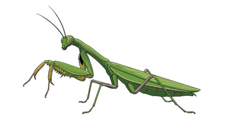 Green Praying Mantis Closeup.