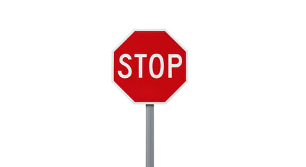 A bright red octagonal stop sign with the word 