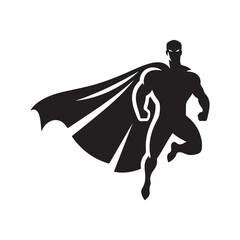 Fototapeta premium superhero pose vector silhouette clip art logo design illustration. superhero city sports icon collections.
