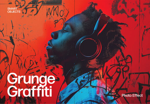 Urban Grunge Graffiti Portrait Photo Effect & Street Art Texture Overlay