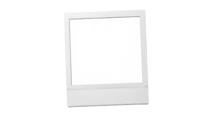 Empty white instant photo frame, ready for a picture.
