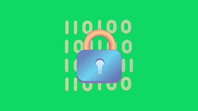 lock on green background
