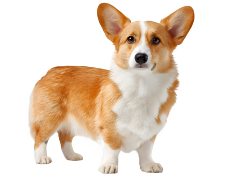Adorable corgi puppy standing alert, ears perked, ready for playtime, bringing joy, perfect for pet lovers and dog-themed projects - Powered by Adobe