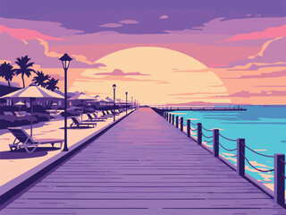 Sunset Pier Landscape